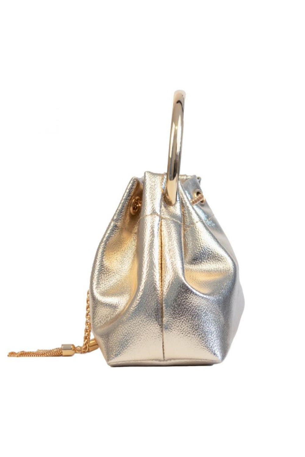 Gold Top Handle Leather Look Bag Aftershock London