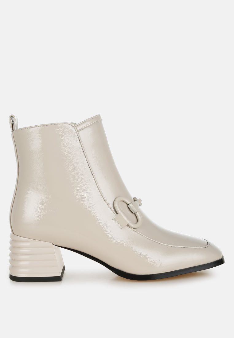 Algol Textured Block Heel Ankle Boots London Rag