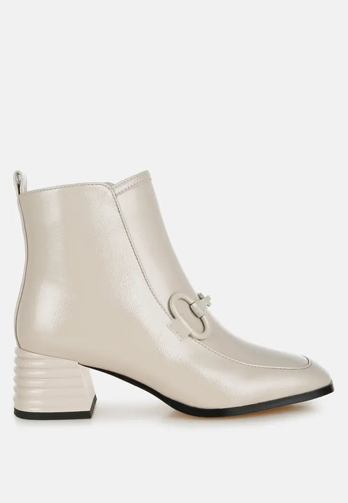 Algol Textured Block Heel Ankle Boots London Rag