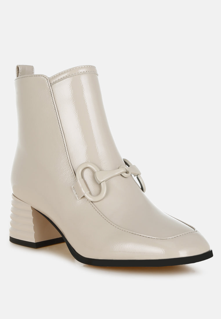 Algol Textured Block Heel Ankle Boots London Rag