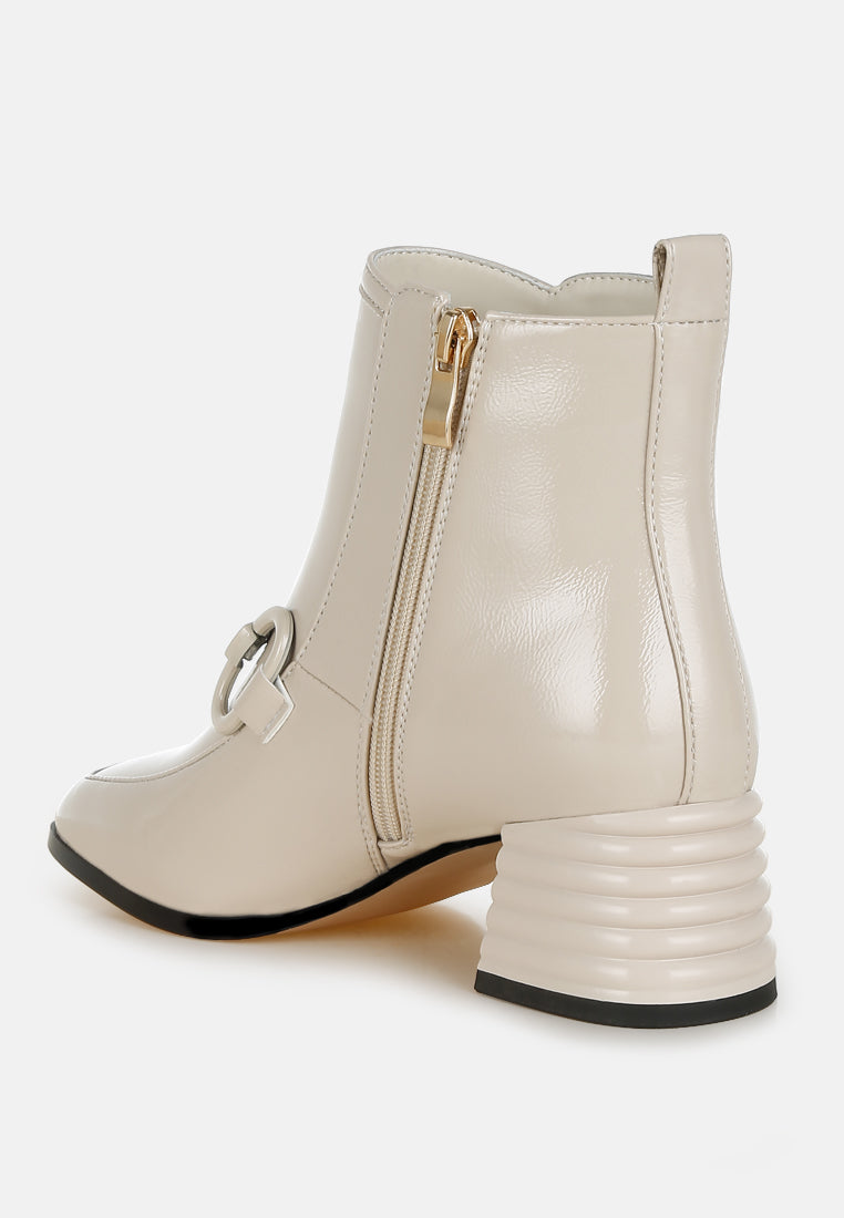 Algol Textured Block Heel Ankle Boots London Rag