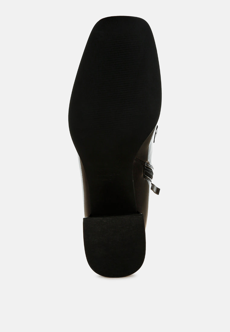 Algol Textured Block Heel Ankle Boots London Rag