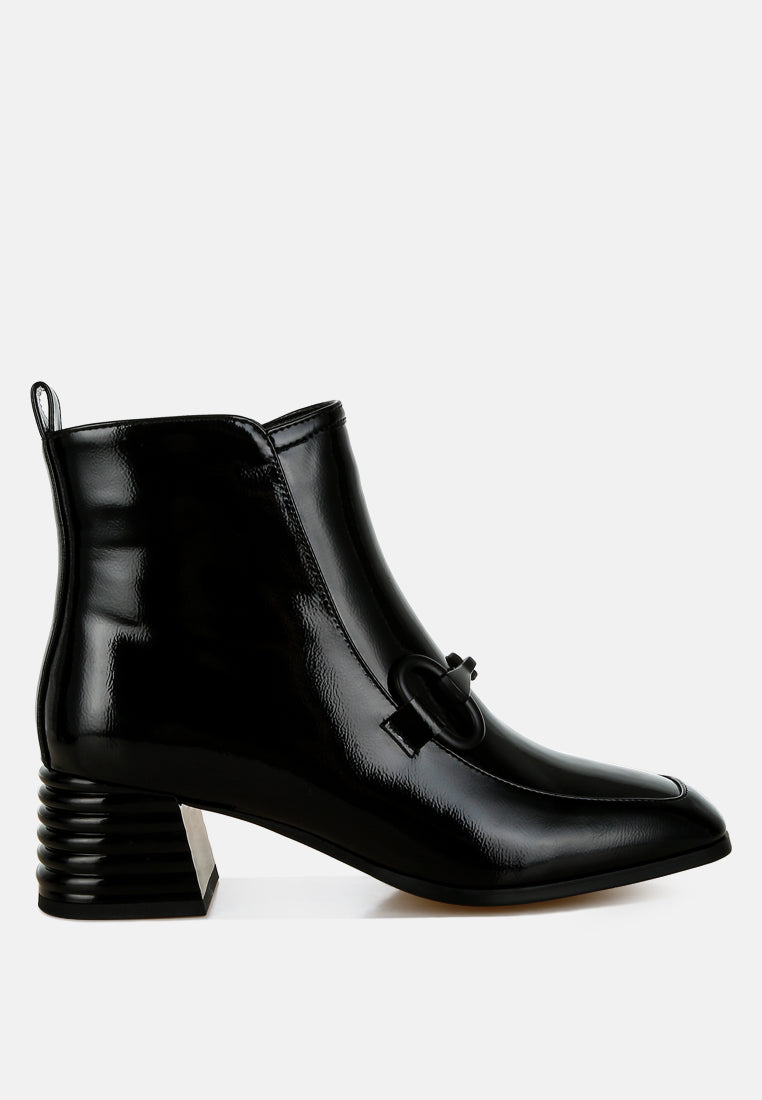 Algol Textured Block Heel Ankle Boots London Rag