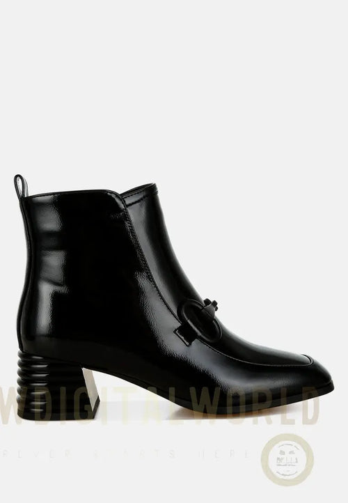 Algol Textured Block Heel Ankle Boots London Rag