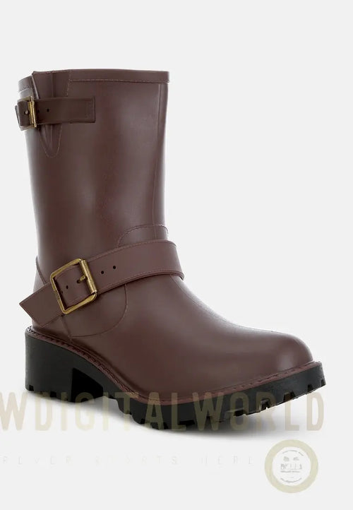 Anong Harness Detail Calf Boots-1