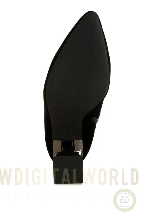 Arcturus Flared Block Heel Velvet Boots-1
