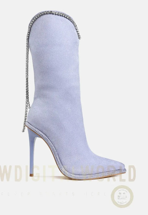 Ashipa Diamante Chain Detail Calf Boots-0