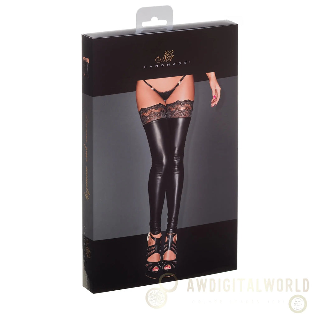 Powerwetlook Stockings Noir Handmade Superstar-4