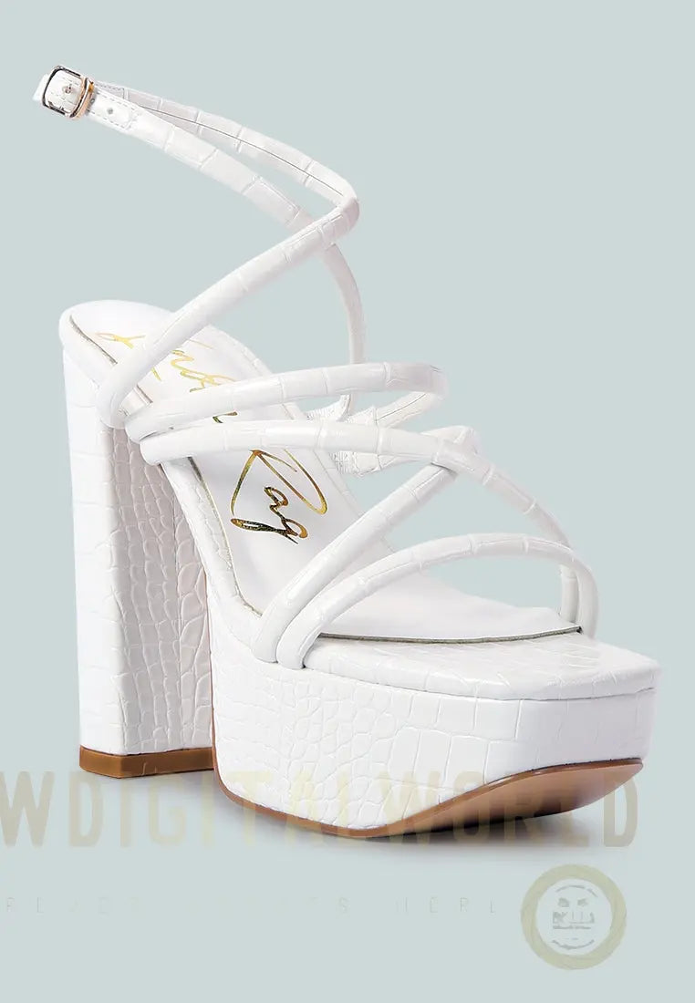 Beam Tips Strappy Chunky Platform High Heel Sandals London Rag