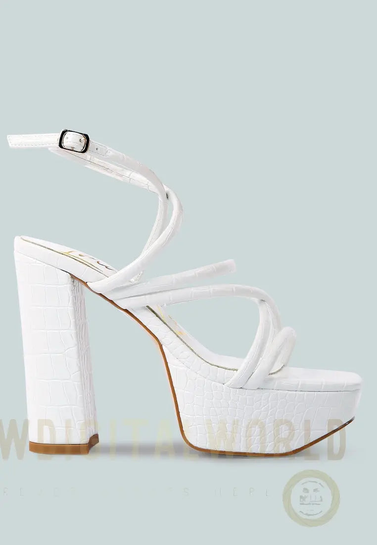 Beam Tips Strappy Chunky Platform High Heel Sandals London Rag