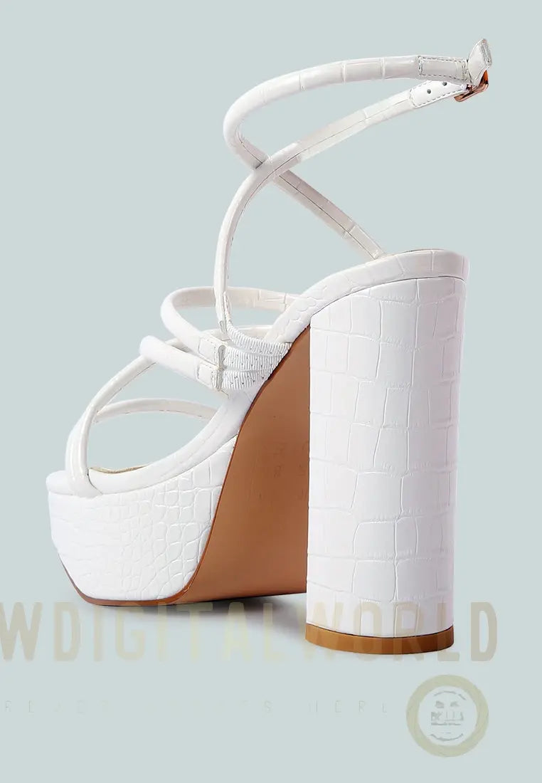 Beam Tips Strappy Chunky Platform High Heel Sandals London Rag