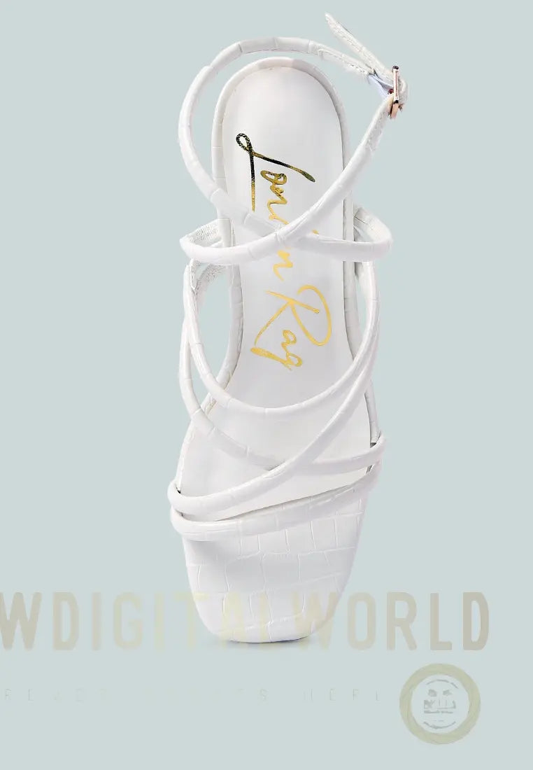 Beam Tips Strappy Chunky Platform High Heel Sandals London Rag