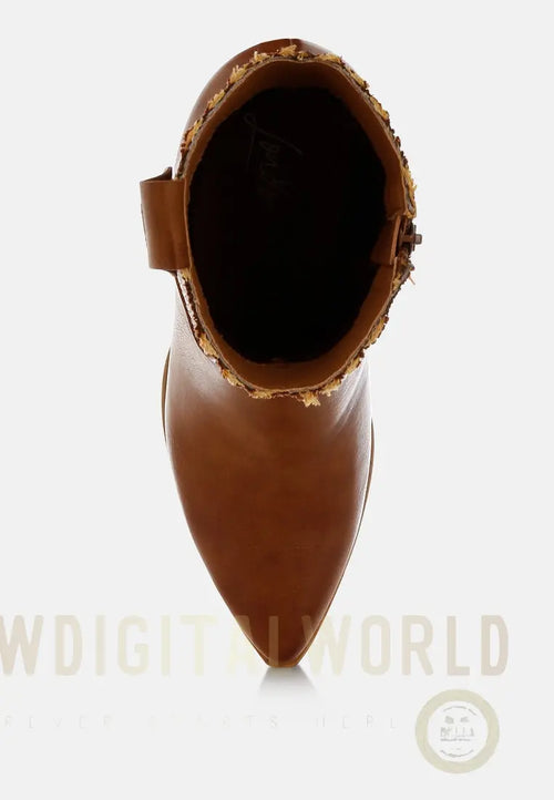 Big Mood Raffia & Faux Leather Cowboy Boots London Rag