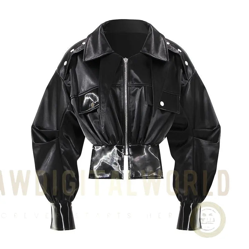 Black Motorcycle Style Jacket For Women, East Village, BYMANYC New York. BYMANYC ® New York
