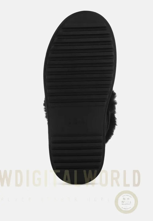 Bunting Faux Fur Collar Flatform Boots-1