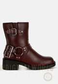 Caribou Harness Detail Biker Boots London Rag