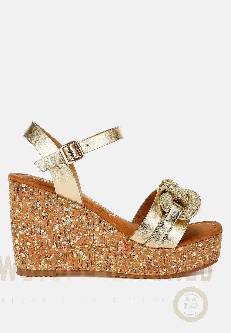 Emelda Chain Link Detail Wedge Sandals London Rag