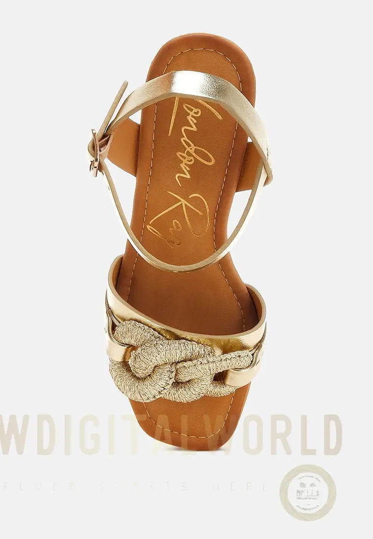 Emelda Chain Link Detail Wedge Sandals London Rag