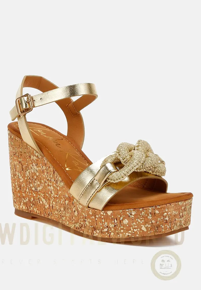 Emelda Chain Link Detail Wedge Sandals London Rag