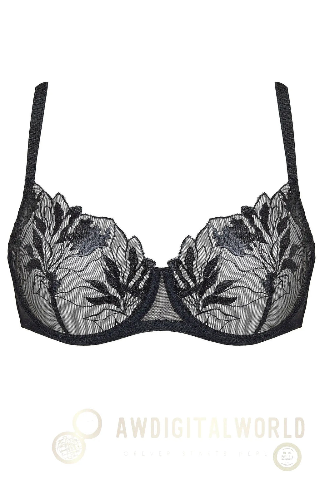Transparent Demi Bra Gorteks Coco Black-2
