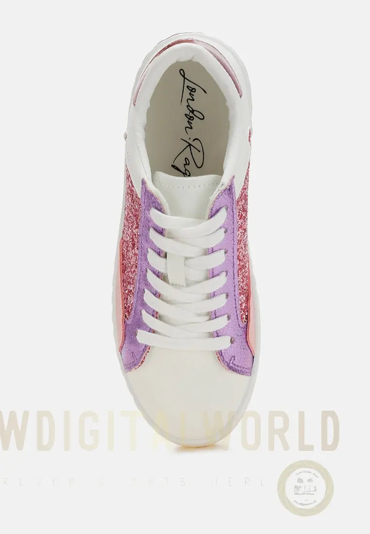 Cosmolight Glitter Faux Leather Sneakers London Rag