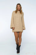 Cozy Cable-Knit Sweater Dress ELF