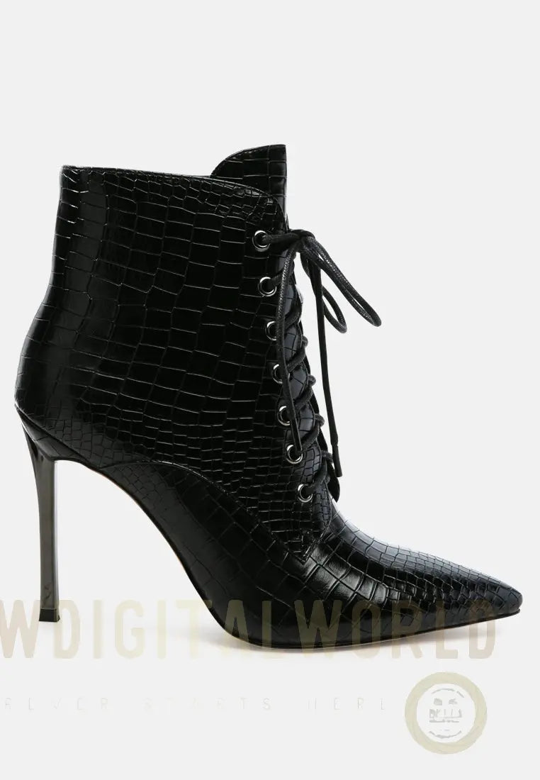 Escala Croc Stiletto Ankle Boots-7