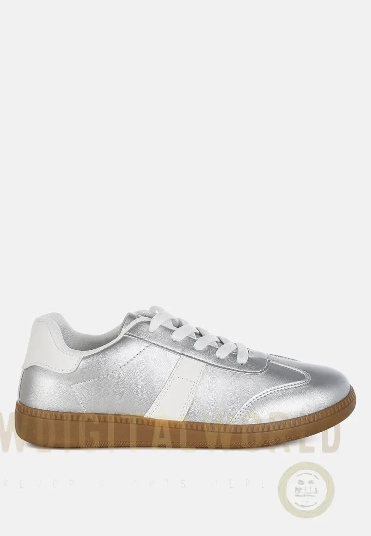 Crossover Lace-Up Metallic Sneaker London Rag