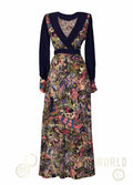 Hand painted Long Sleeve Maxi Dress Sarvin