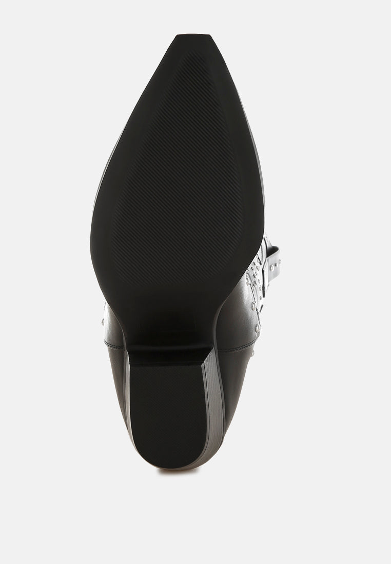 Dockery Studs Embellished Cowboy Boots London Rag