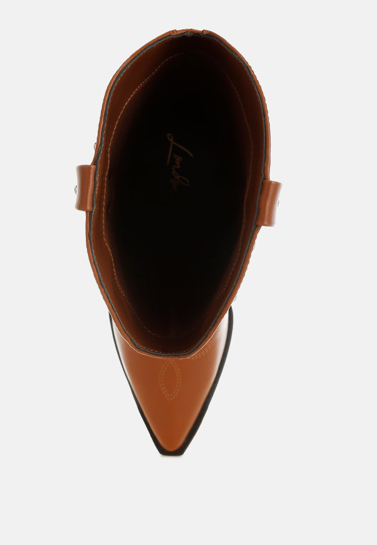 Dockery Studs Embellished Cowboy Boots London Rag