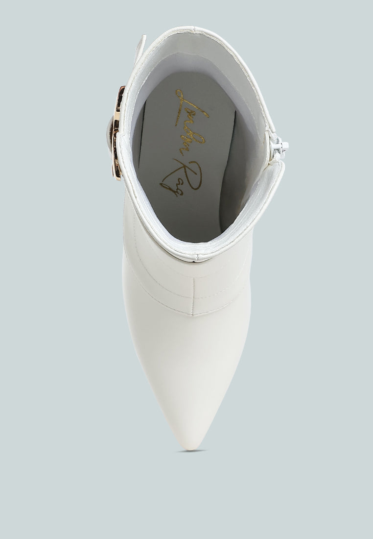 Ebera Chunky Buckle Strap Ankle Boots-4