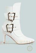 Ebera Chunky Buckle Strap Ankle Boots-0
