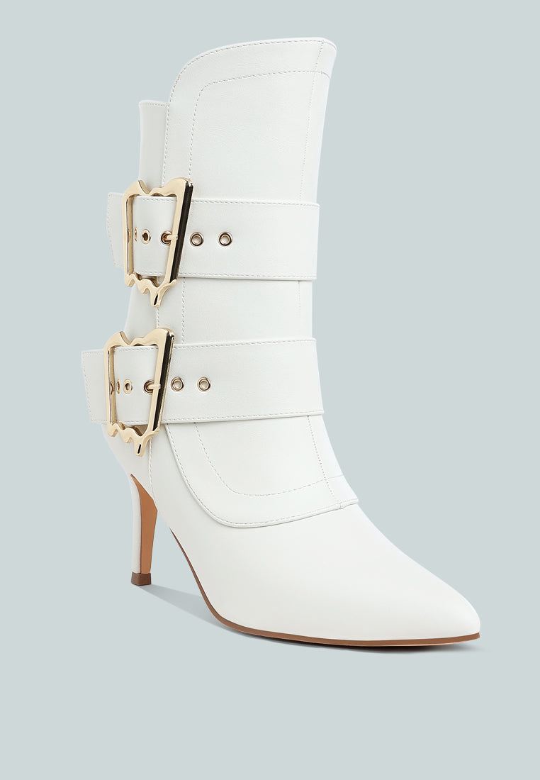 Ebera Chunky Buckle Strap Ankle Boots-2