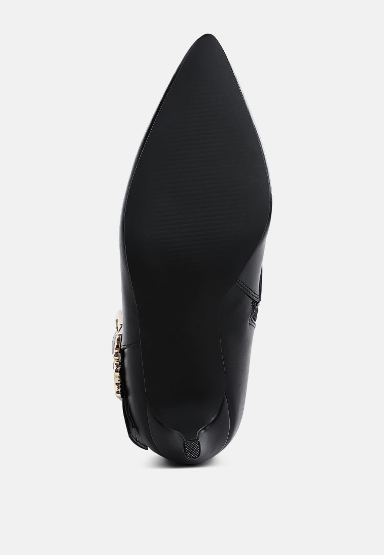 Ebera Chunky Buckle Strap Ankle Boots-1