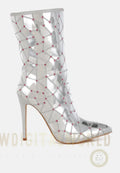 Echostage Rhinestones Embellished Metallic Boots-0