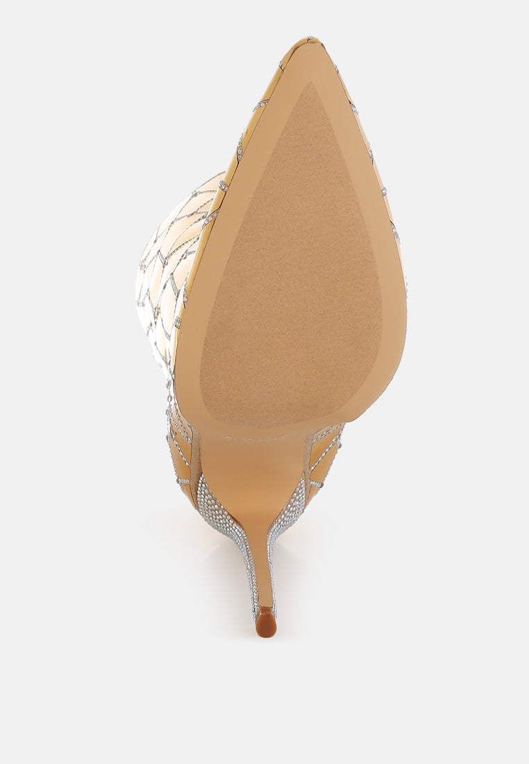 Echostage Rhinestones Embellished Metallic Boots-1