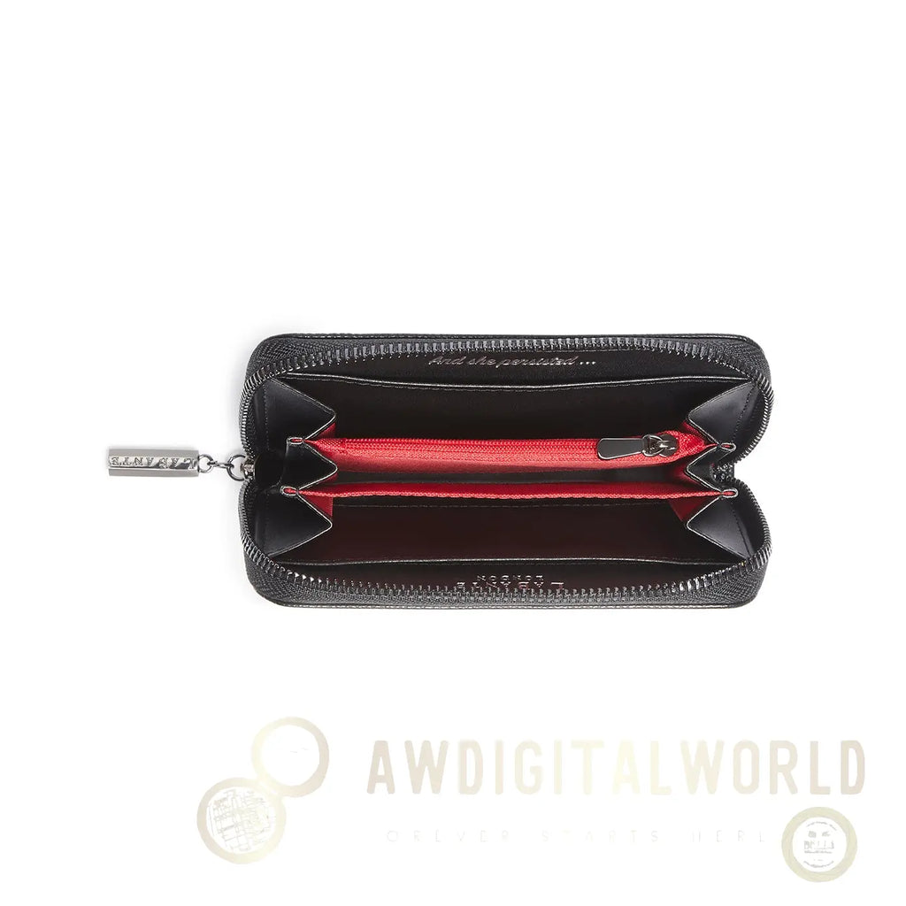Ellen Black Vegan Zip Around Wallet-1