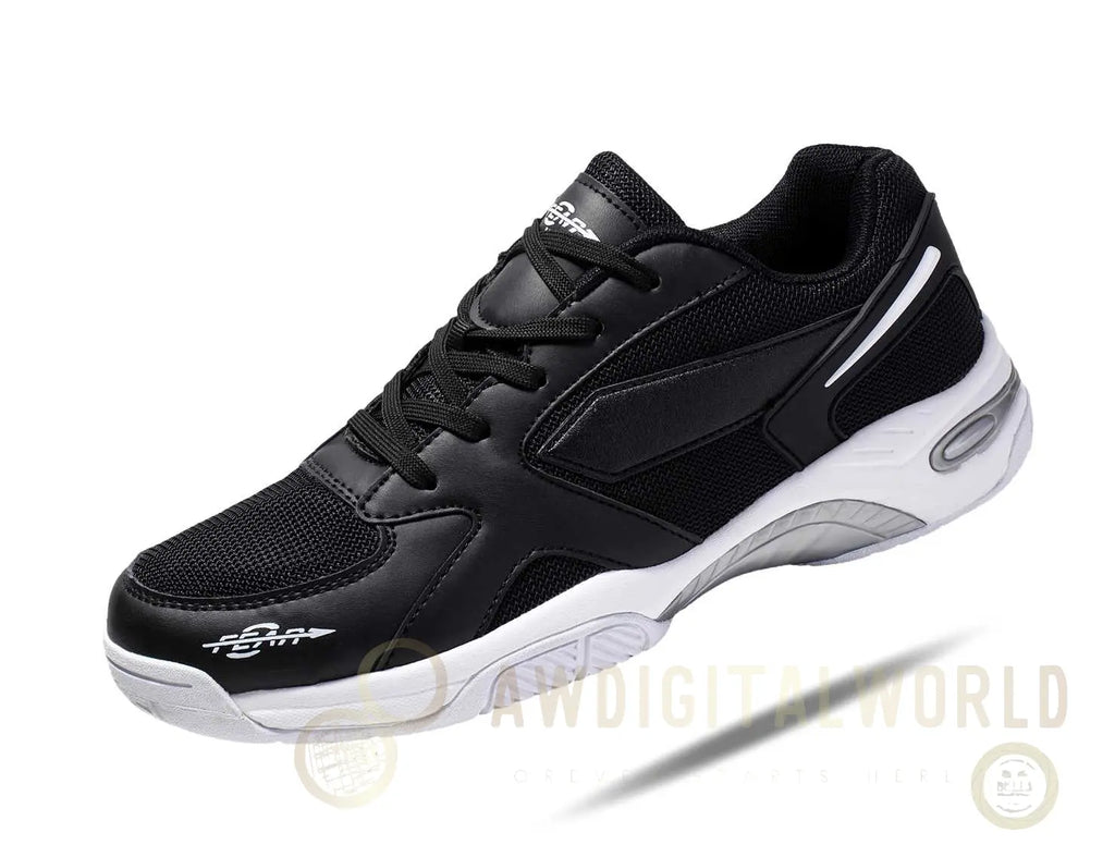 Men's High Arch Firm Support All-In-One Black Walking Shoes, Comfort & Performance Style Fear0