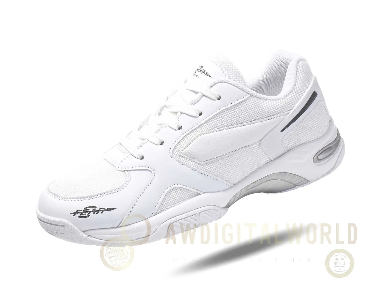 Men's High Arch Firm Support All-In-One White Walking Shoes, Comfort & Performance Style Fear0