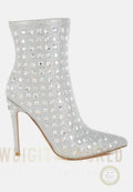 Frostin Pointed Toe Rhinestones Stiletto Boots London Rag