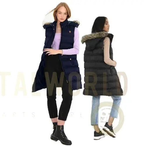 Ladies Brave Soul Hoplong Padded Gilet Brave Soul