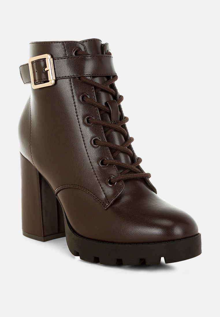 Grahams Faux Leather Lace Up Boots-3