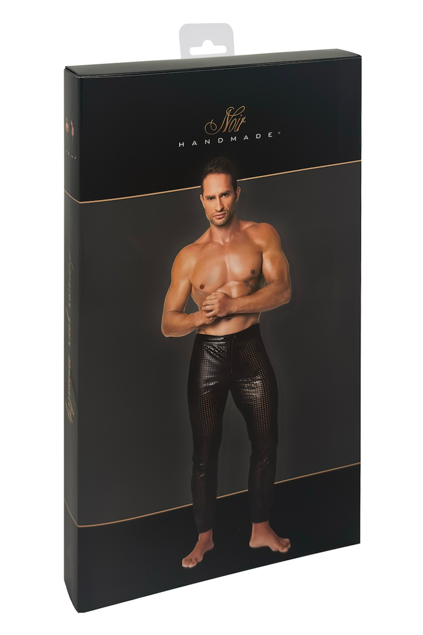 long wetlook pants H078 - 3XL Noir Handmade Men