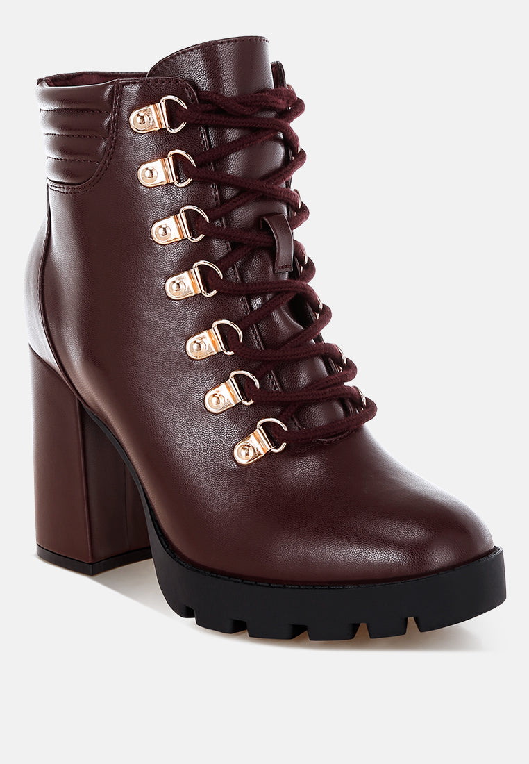 Hamiltons Lace Up Block Heel Boots-4