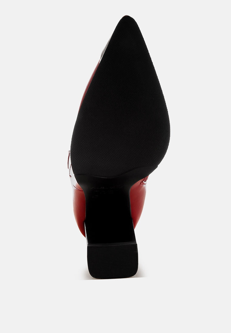 Hatter Pointed Toe Faux Leather Boots London Rag