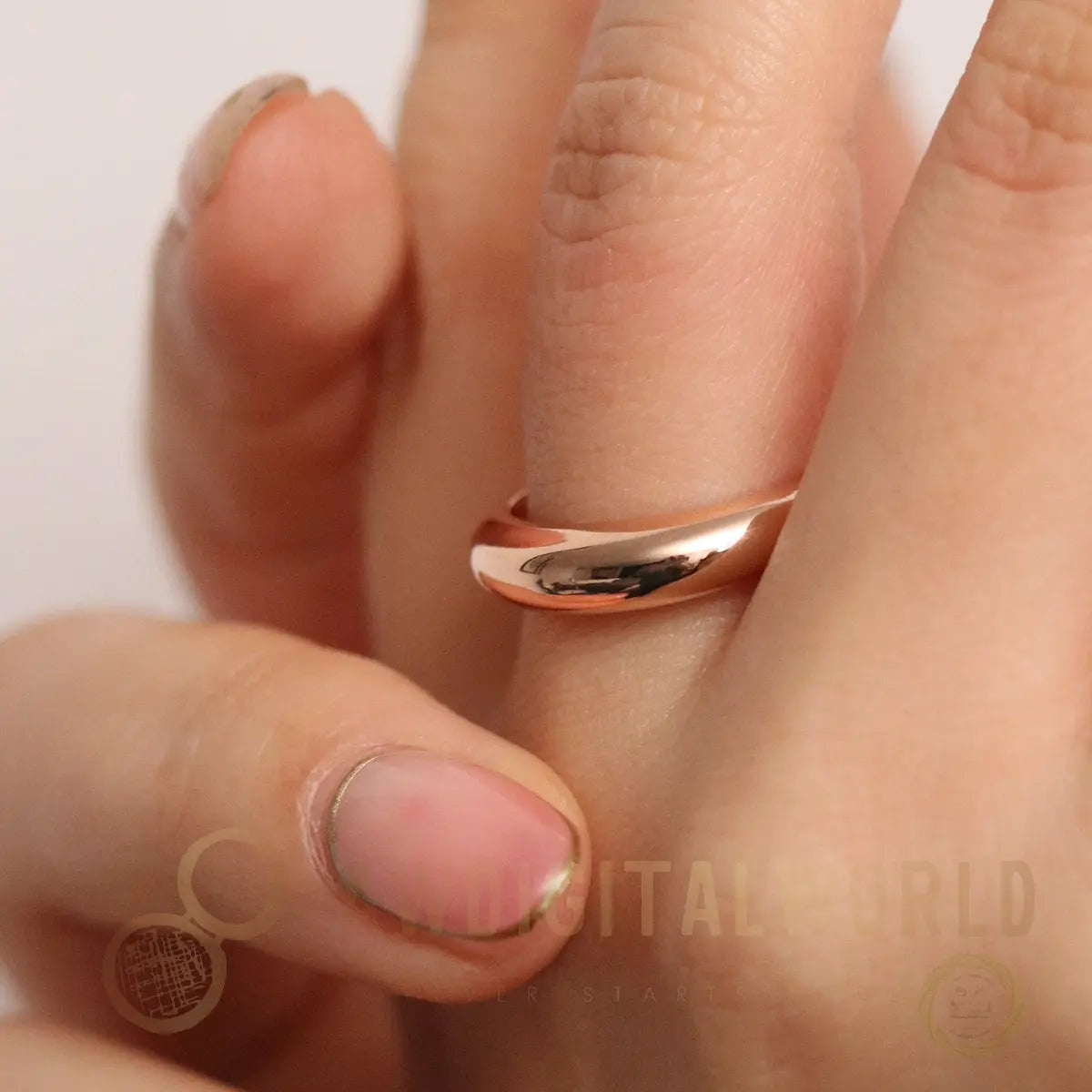 Oval Shaped Volumed Band Ring Nabi London