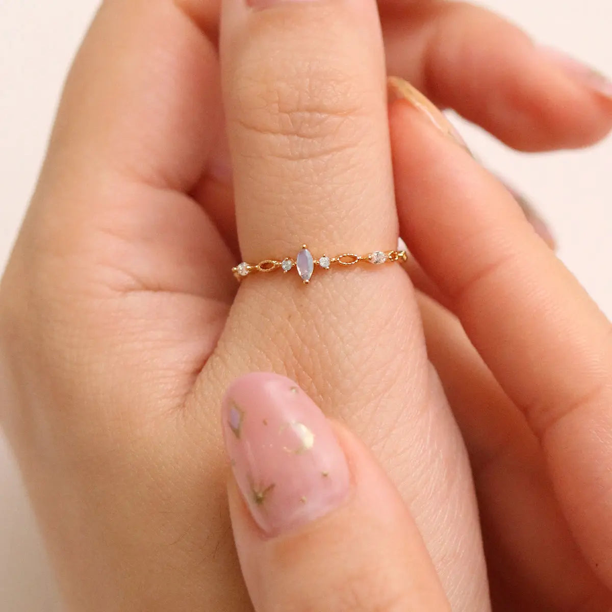 Moonstone Cubic Relay Ring Nabi London