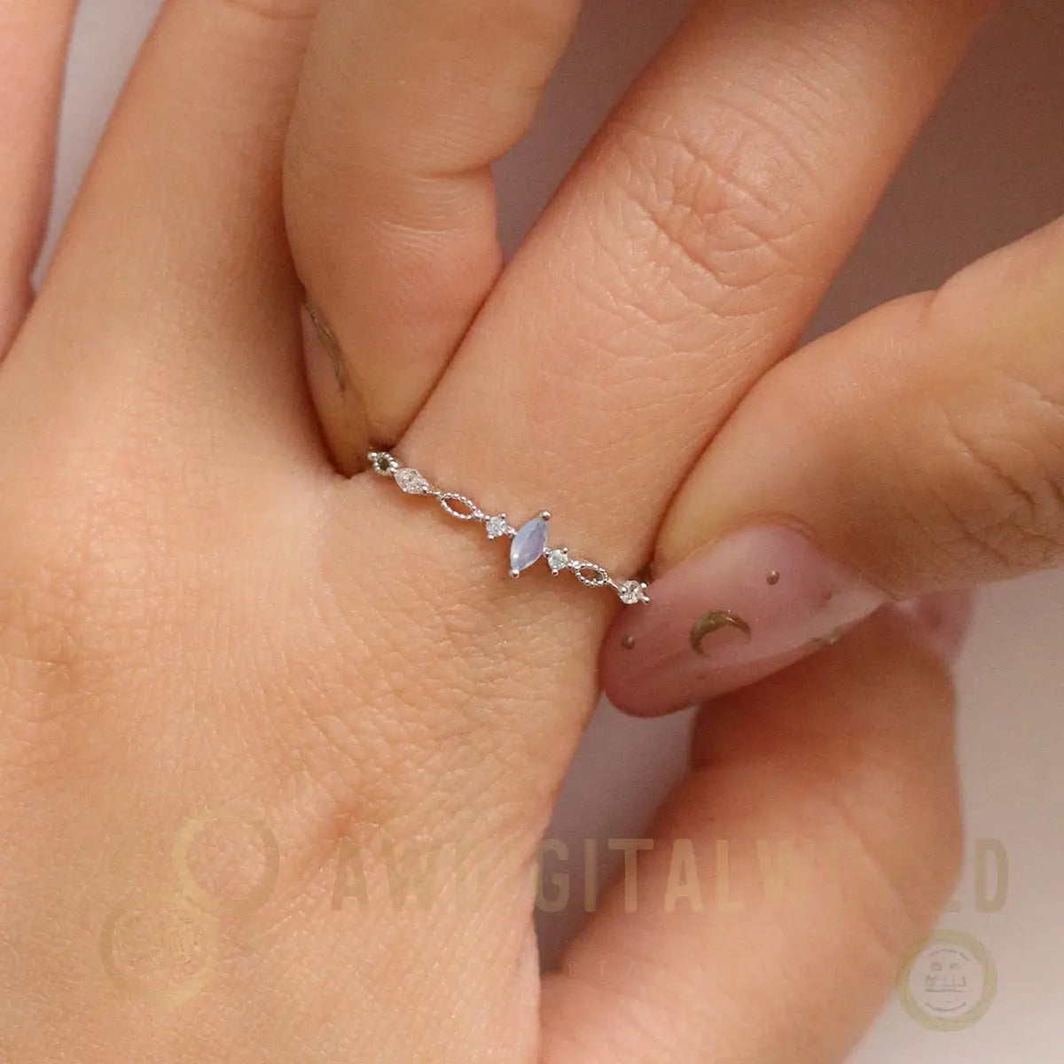 Moonstone Cubic Relay Ring Nabi London