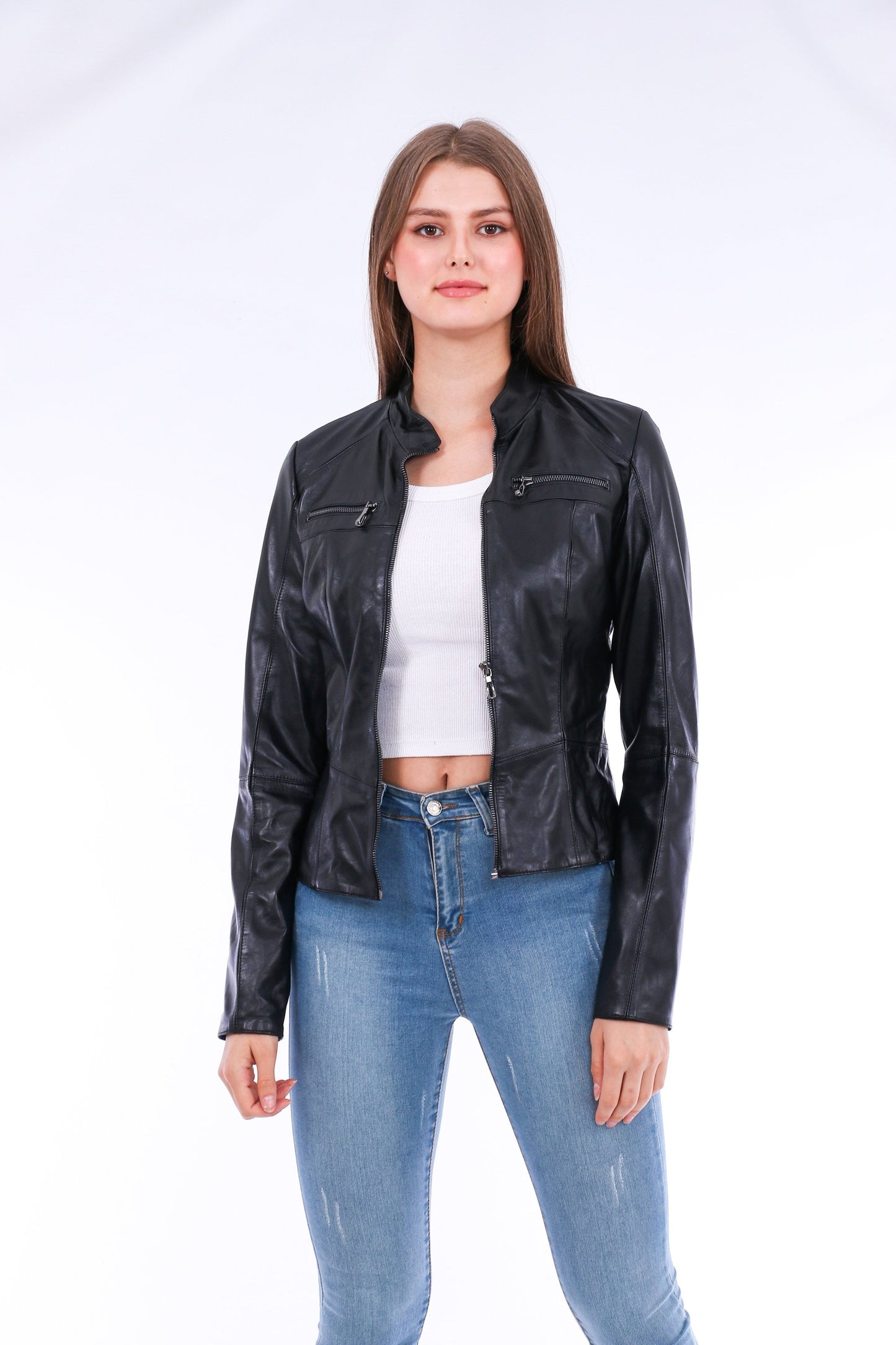 Venici Leather Biker Jacket Sangria Iapetus